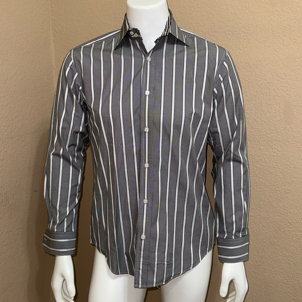 Bugatchi Men's Shaped Fit  Long Sleeve Shirt